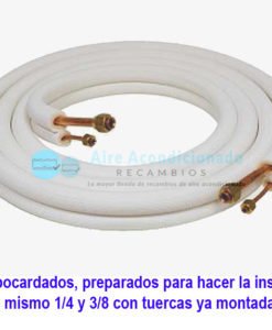 Tubo 1/4  Y   3/8   abocardados  con tuercas de 3 metros en rollo aluminio