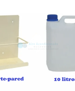 Pack bidón garrafa de plástico de diez litros + soporte de pared para condensados .