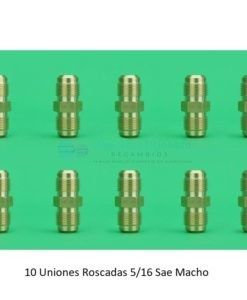 10 Uniones Roscadas 5/16 Sae Macho Tubo Cobre