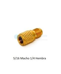 Adaptador Manguera Carga  5/16 Macho 1/4 Sae Hembra