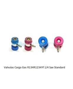 Kits Válvulas Carga Gas R134R1234Yf 1/4  Sae Standard