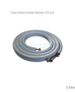 Tubo Cobre Aislado Bipolar 1/4" X 1/2" + Tuercas (5mts)