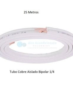 25 Metros Tubo Cobre Aislado Bipolar 1/4
