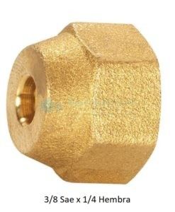 Tuerca Reducida Latón 3/8 Sae x 1/4 Hembra