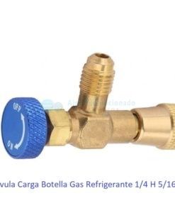 Válvula Carga Botella Gas Refrigerante 1/4 H 5/16 M