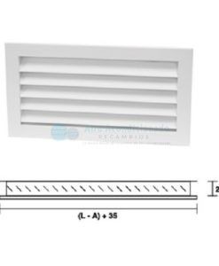Reja de retorno Aluminio lacado Blanco 1000 x 500 mm + transporte incluido