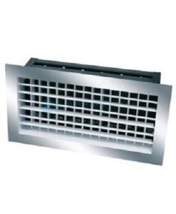 Reja de impulsión doble deflexión  con registro Aluminio Plata Mate 250 x 150 mm.