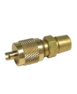 VALVULA OBUS PARA 1/4" SOLDAR CON TAPON CON LLAVE