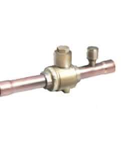 Válvula de bola SANHUA SBV(M)-JA11YHSY-1-SA SOLDAR 1- 3/8" con toma de Obús 1/4"