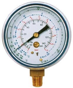Manómetro vertical baja de 1/8" NPT para R134a y R404A Ø63mm