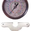 Manómetro de glicerina horizontal de baja con puente para R134a,R404A y R407C Ø63mm
