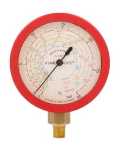 Manómetro vertical de alta BLONDELLE para gases R22, R407C, R134a, y R404A Ø60mm