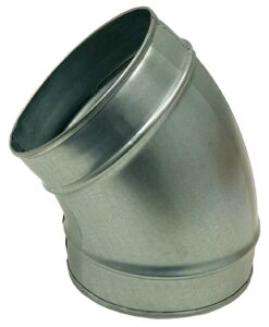 Codo para conducto galvanizado helicoidal MERCATUB macho-macho de 45º y Ø100mm de diámetro