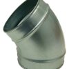 Codo para conducto galvanizado helicoidal MERCATUB macho-macho de 45º y Ø125mm de diámetro