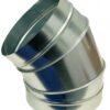 Codo para conducto galvanizado helicoidal MERCATUB macho-macho de 45º y Ø250mm de diámetro