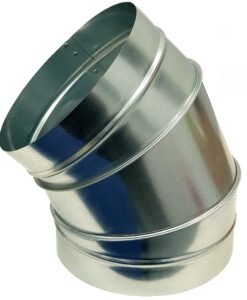 Codo para conducto galvanizado helicoidal MERCATUB macho-macho de 45º y Ø300mm de diámetro