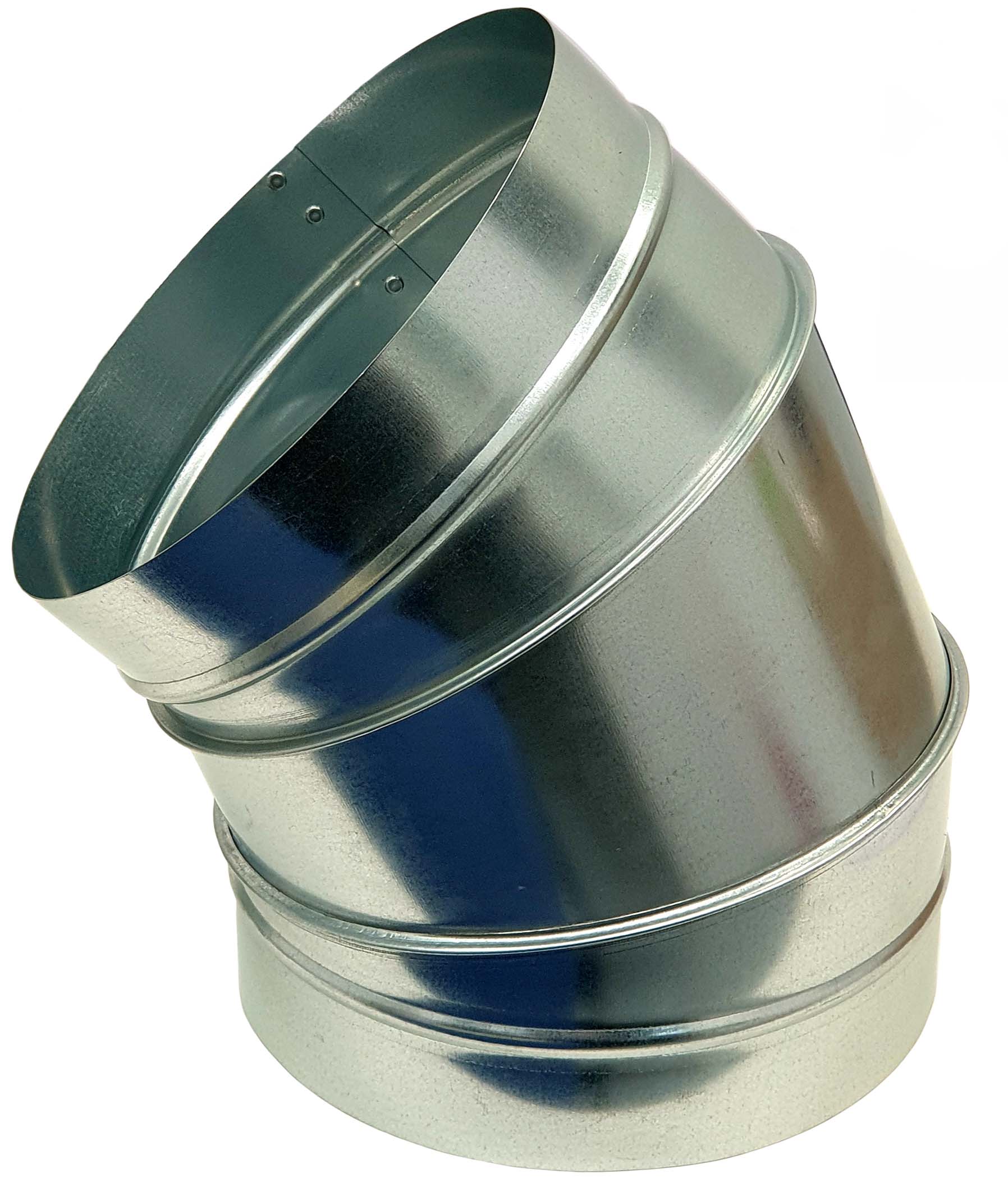 Codo para conducto galvanizado helicoidal MERCATUB macho-macho de 45º y Ø400mm de diámetro