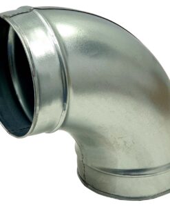 Codo para conducto galvanizado helicoidal MERCATUB macho-macho de 90º y Ø100mm de diámetro