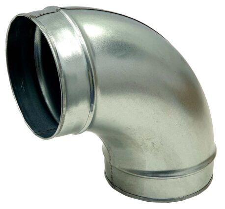 Codo para conducto galvanizado helicoidal MERCATUB macho-macho de 90º y Ø125mm de diámetro