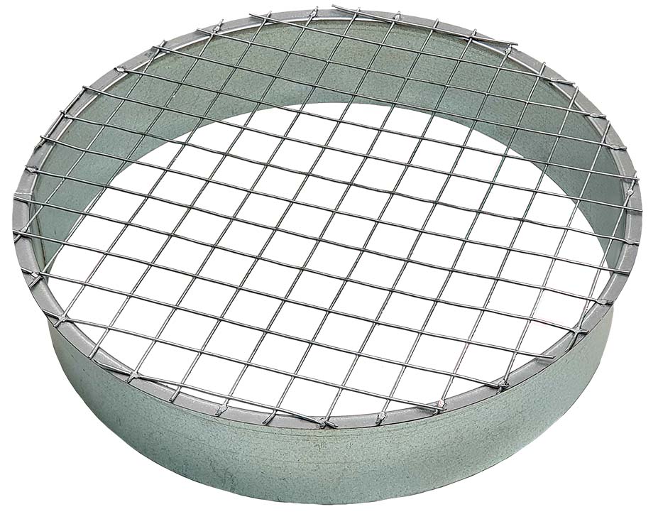 Tapa con malla para conducto helicoidal galvanizado MERCATUB de Ø400mm macho.